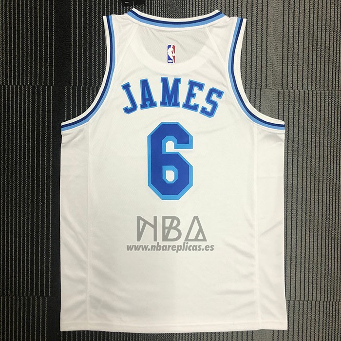 Camiseta Los Angeles Lakers LeBron James NO 6 Classic 2019-20 Blanco